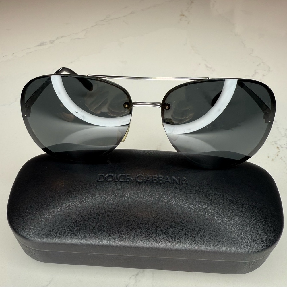 Dolce & Gabbana Gray Aviator Sunglasses